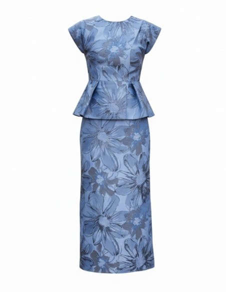 Straight cut midi skirt with floral print