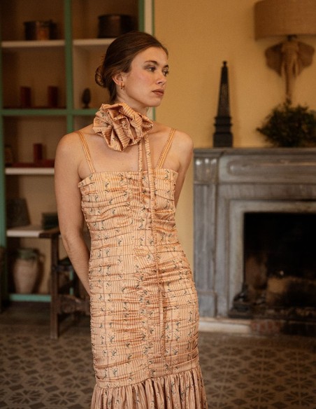 Choker de flor para el cuello en tonos amarillos