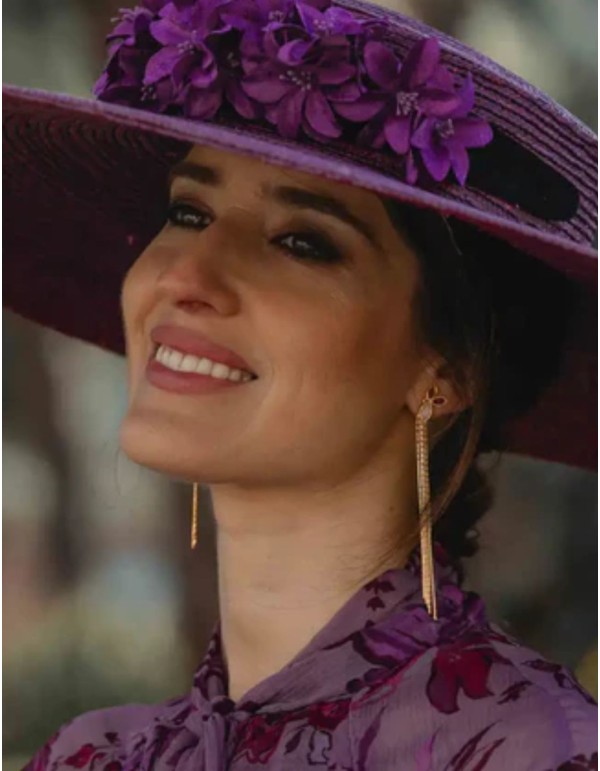 Detachable earrings with stones and chain fringe