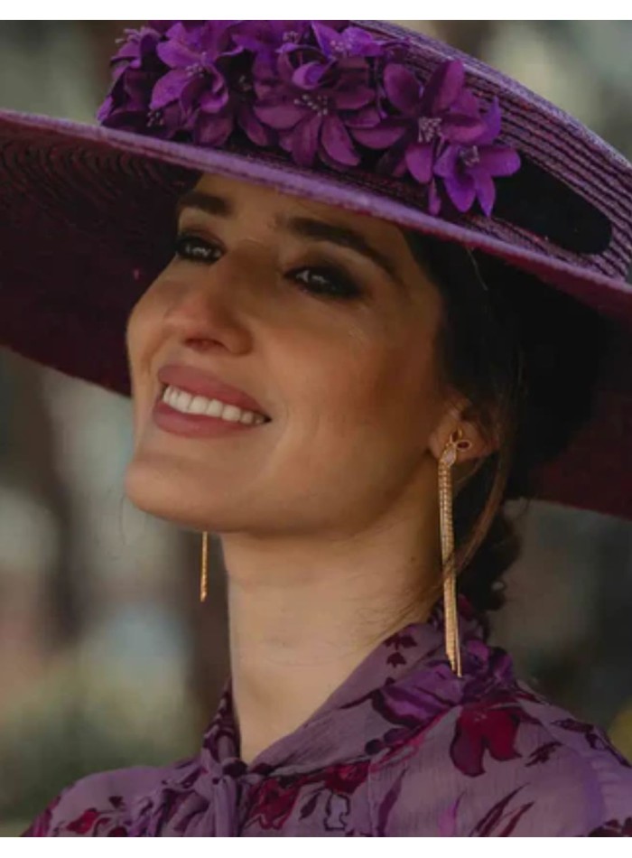 Detachable earrings with stones and chain fringe