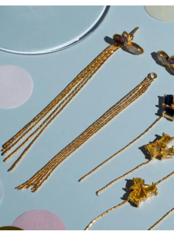 Boucles d'oreilles amovibles avec pierres et...