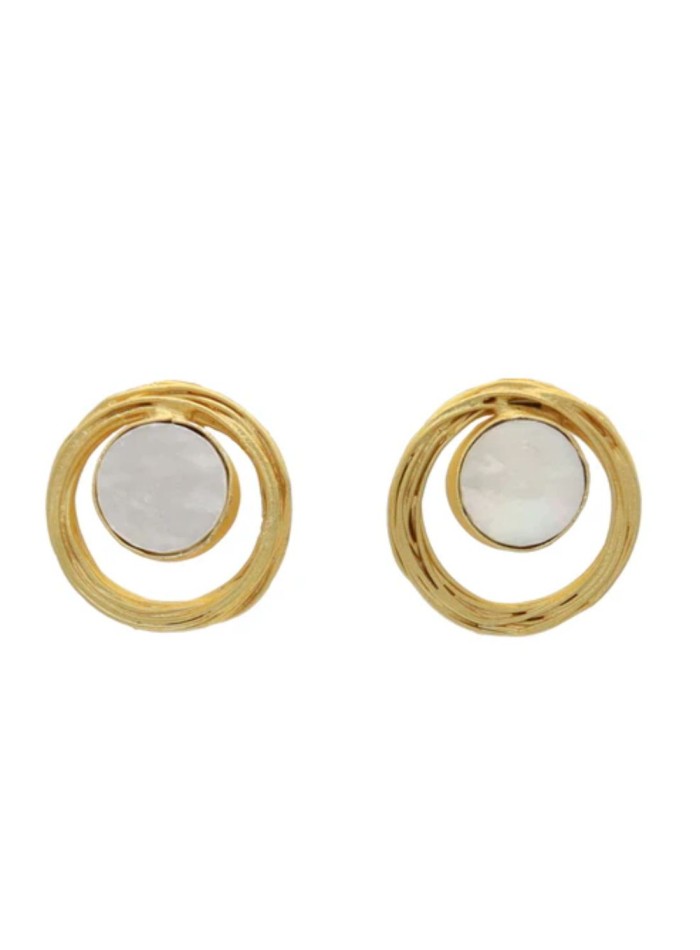 Circumference earrings with mother-of-pearl...