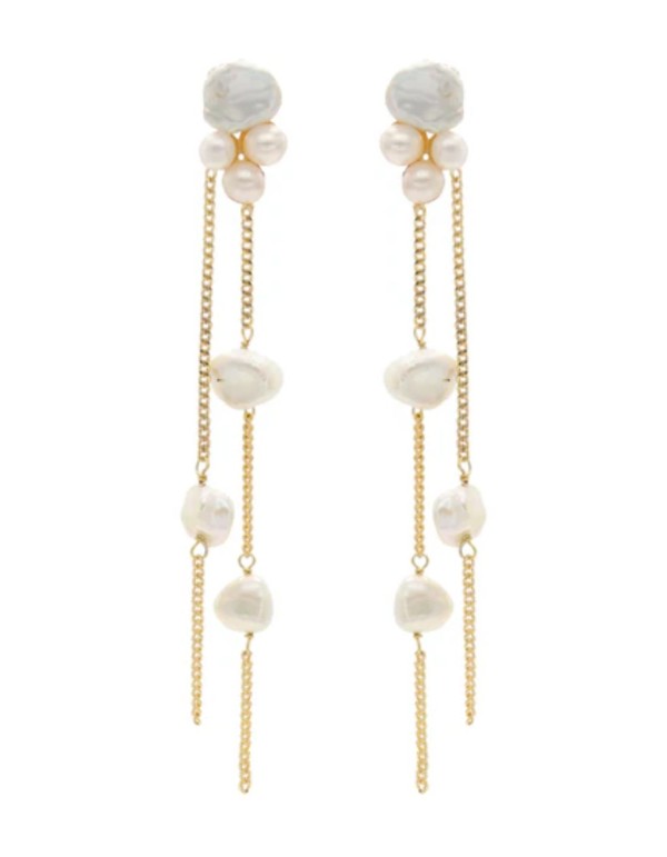 Boucles d'oreilles élégantes en cascade avec des perles 2