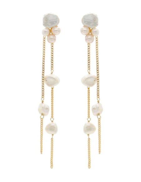 Elegant waterfall earrings with pearls