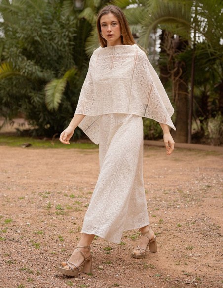 Square white lace shawl