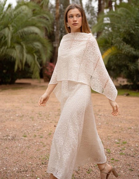 Square white lace shawl