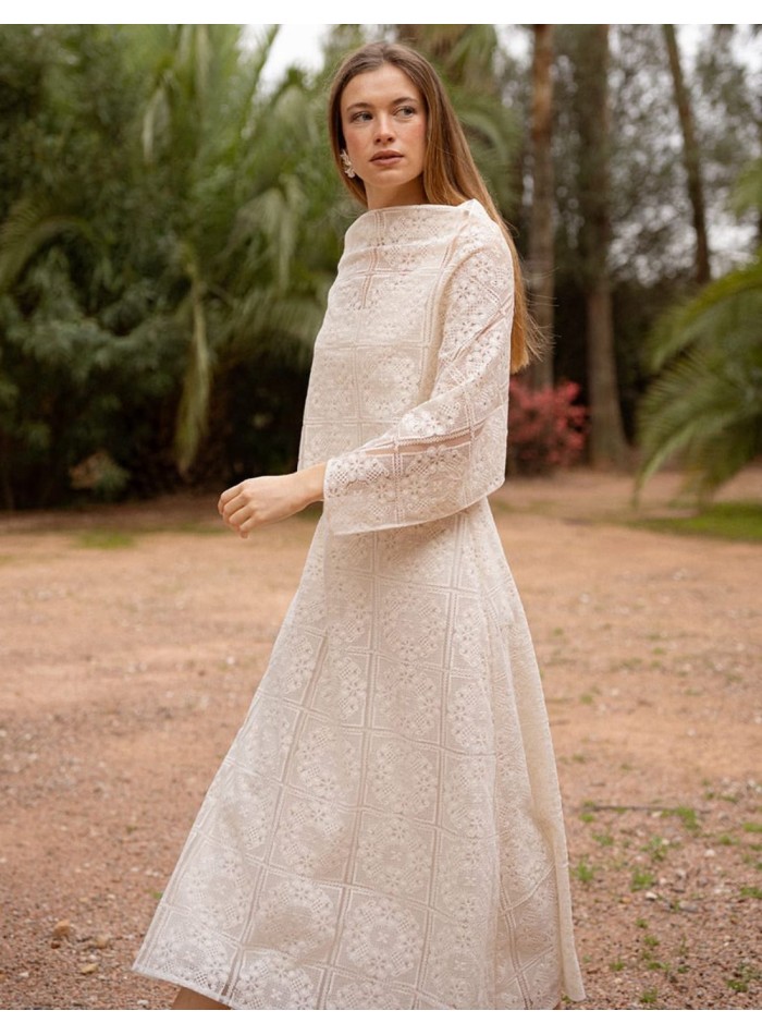 Square white lace shawl