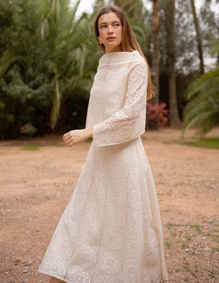Square white lace shawl