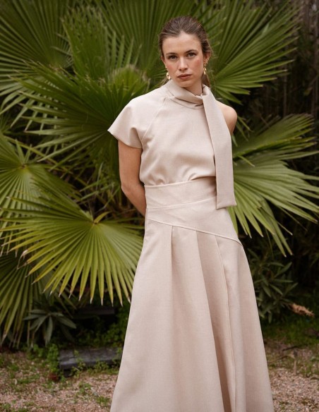 Asymmetrical short sleeve top with lacing