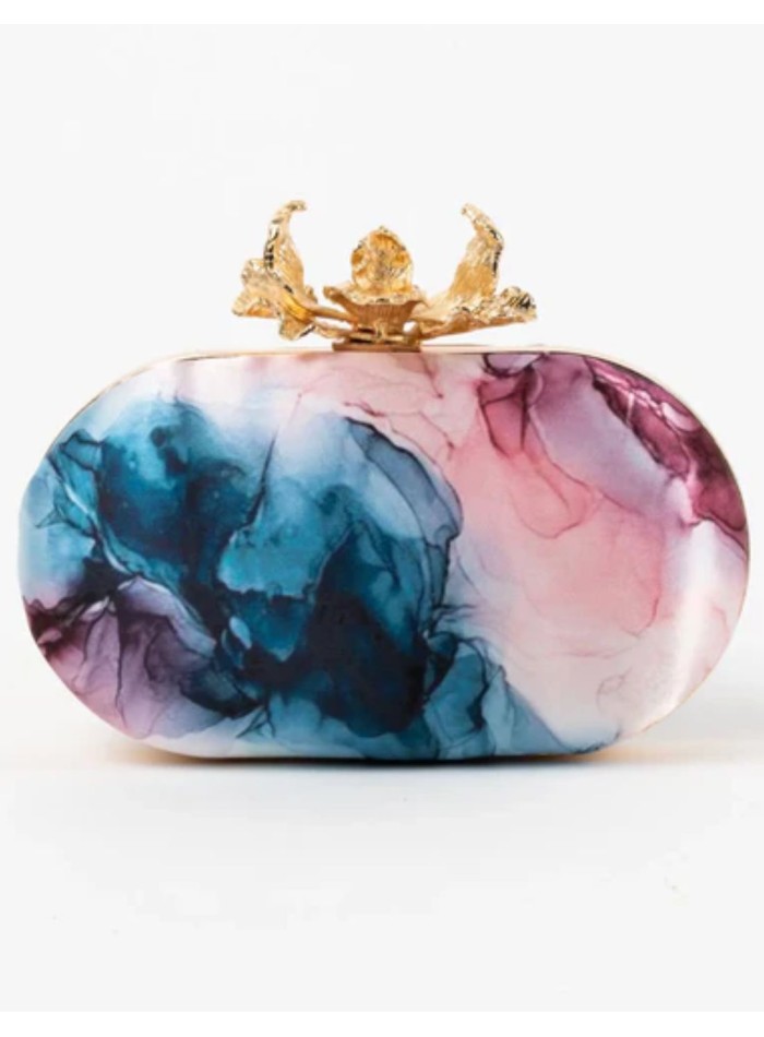 Sac à main avec imprimé et fermoir doré