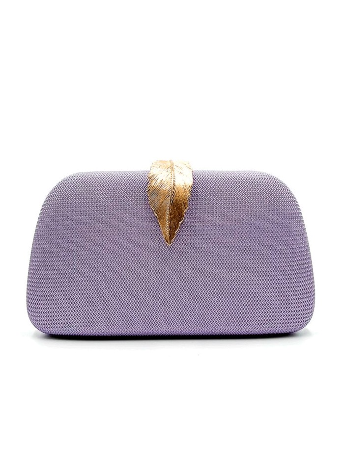 Lilac Party Bag with Leaf Closure and Elegant Design
