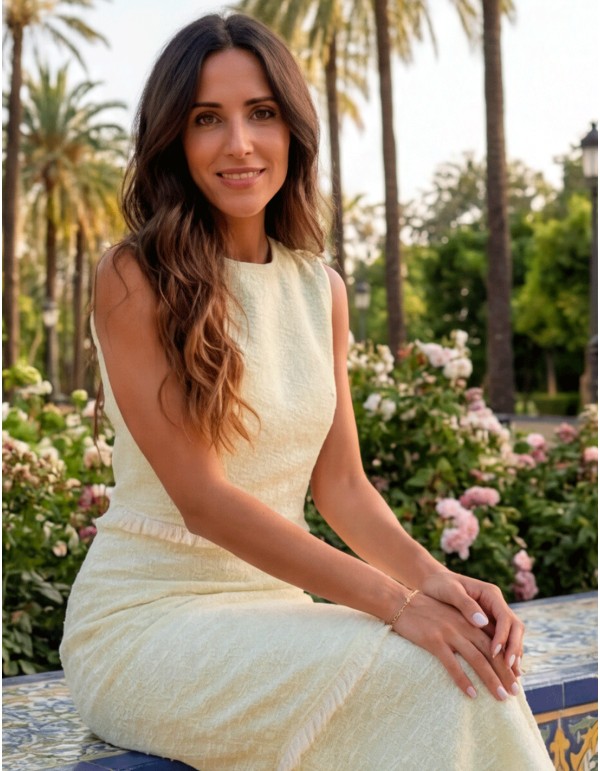 Pastel Green Structured Top and Midi Skirt Set 2