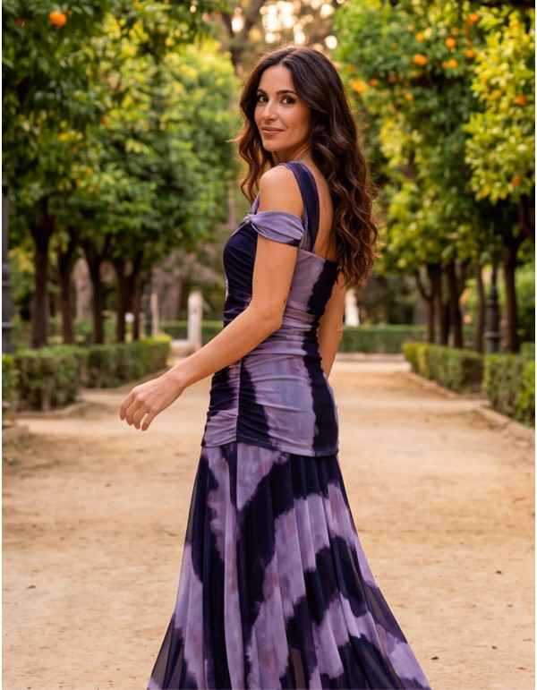 Robe midi imprimée Lilac Shades of Purple pour les invités 2