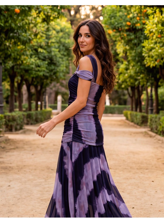 Robe midi imprimée Lilac Shades of Purple pour...