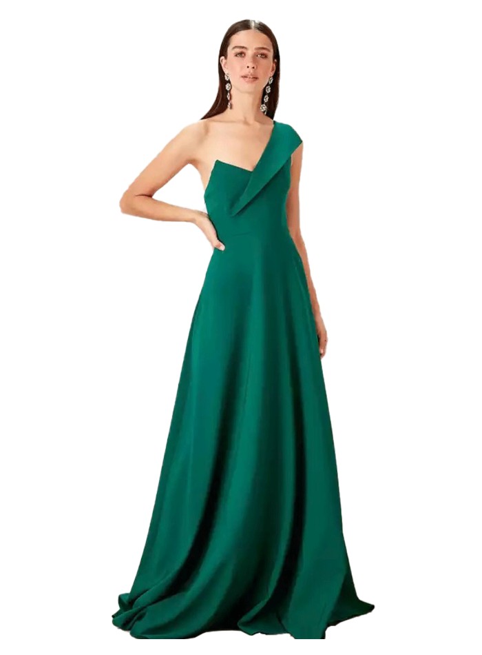 Asymmetric neckline maxi gown Lauren Lynn London - 4