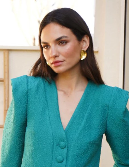 Boucles d'oreilles plaquées or avec motif à double feuille