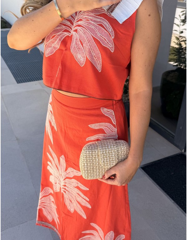 Bolso para invitada de rafia con cierre 2