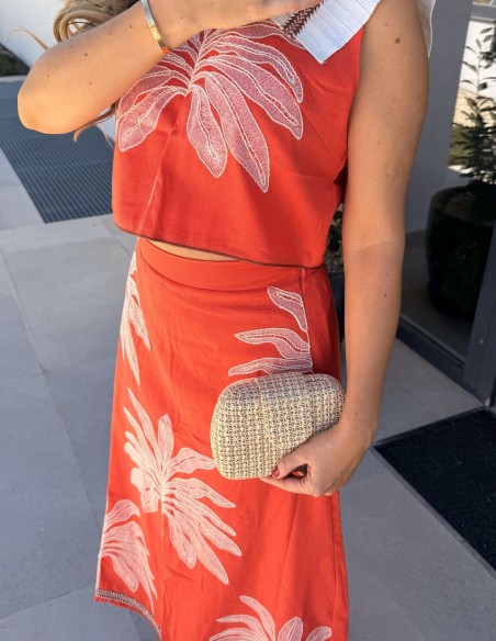 Raffia guest purse with zipper