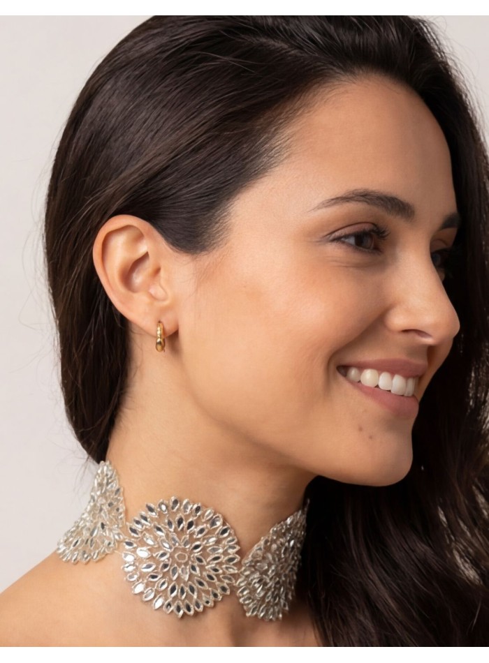 Choker ajustable con piedras y cristales