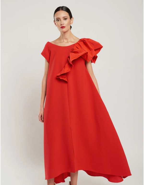 Vestido midi rojo