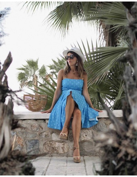 Strapless Polka-dot cocktail dress - Mi armario en ruinas