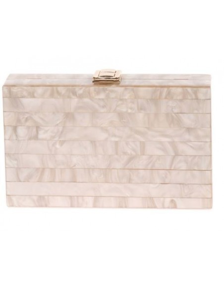 Pearly pastel clutch bag - chanpagne