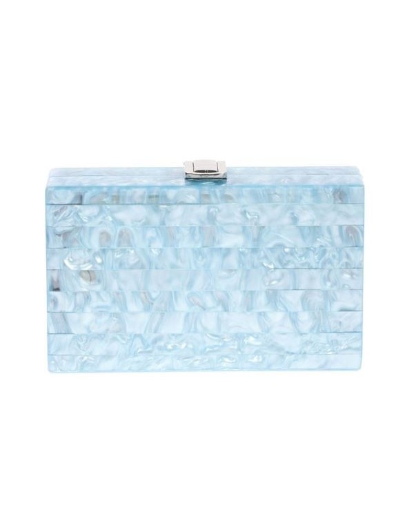 Bolso de fiesta nacarado rectangular  - azul