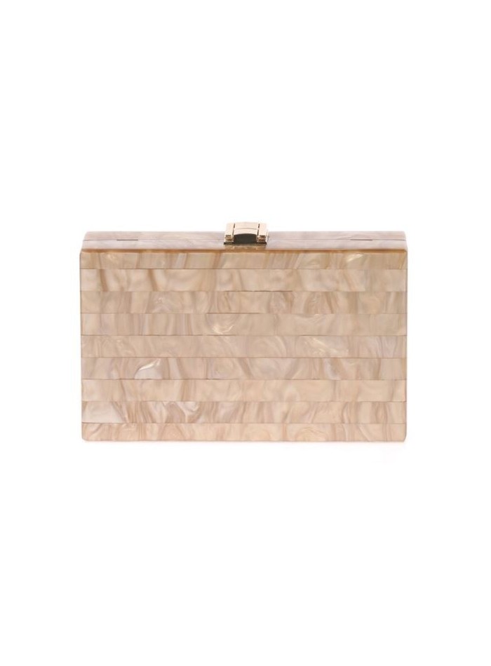 Pearly pastel clutch bag - goldy