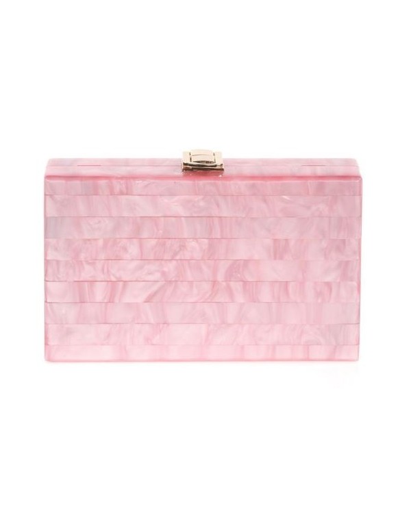 Bolso de fiesta nacarado rectangular rosa