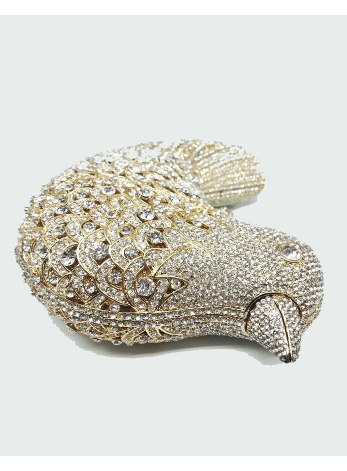 Jeweled clutch bag with the shape of a bird Lauren Lynn London Accessories - 5