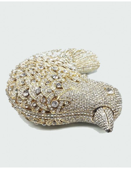 Jeweled clutch bag with the shape of a bird Lauren Lynn London Accessories - 5
