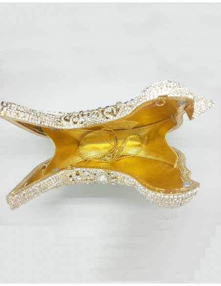 Jeweled clutch bag with the shape of a bird Lauren Lynn London Accessories - 6