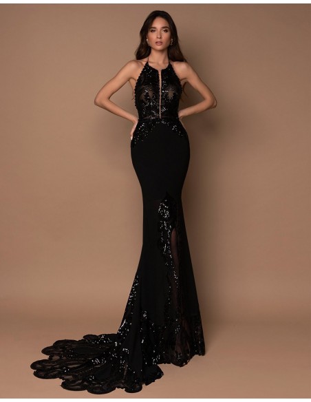 Mermaid cut evening dress with sequins-1