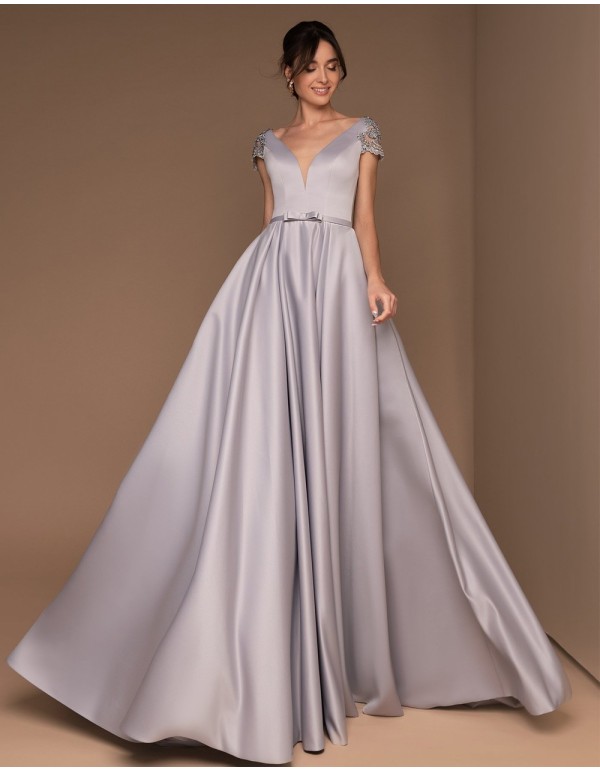 Evening dress with tattoo effect back with rhinestones-2