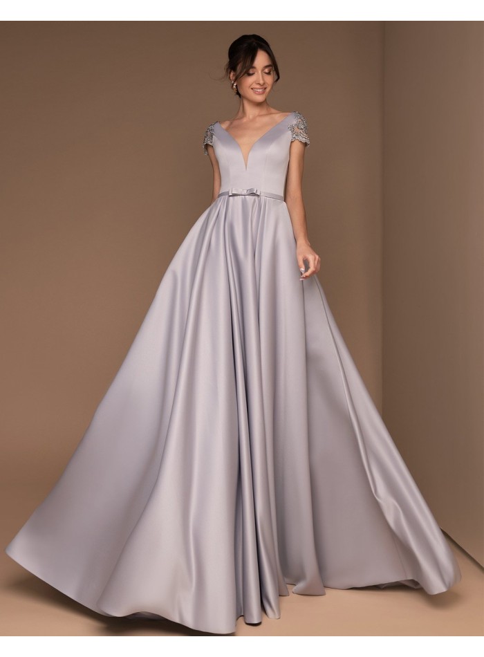 Evening dress with tattoo effect back with rhinestones-2