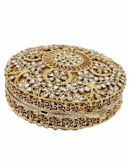 Bolso de mano joya con pequeñas flores de metal y Swarovski circular Lauren Lynn London Accessories - 6 