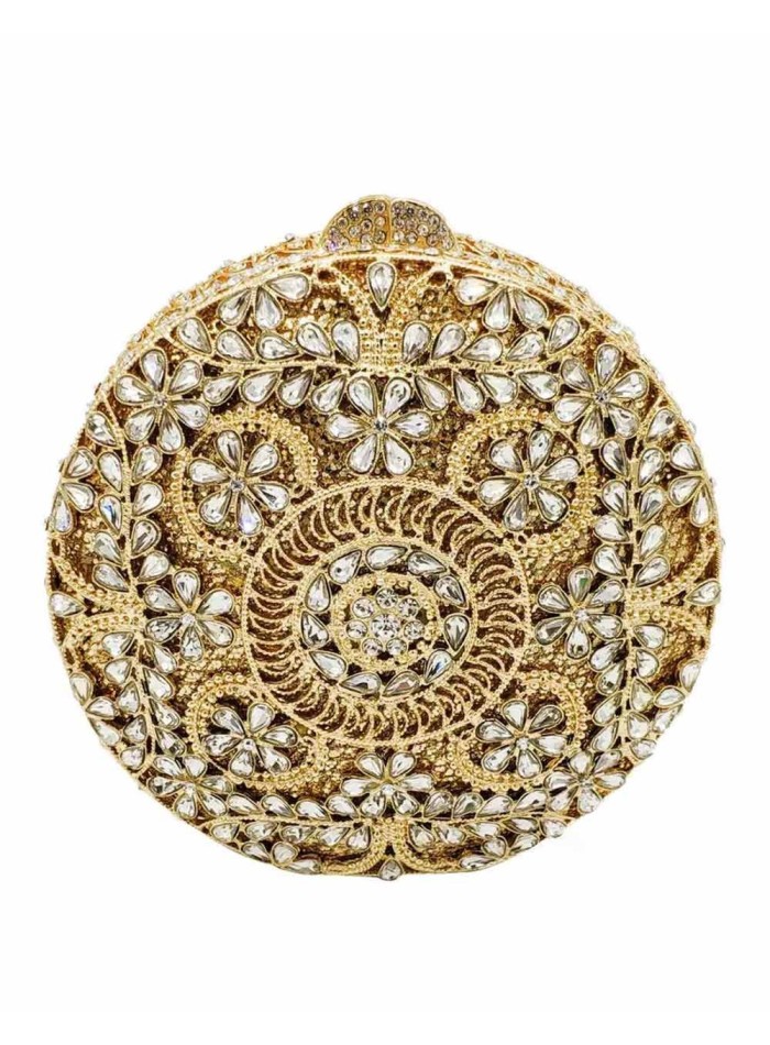 Bolso de mano joya con pequeñas flores de metal y Swarovski circular Lauren Lynn London Accessories - 3 