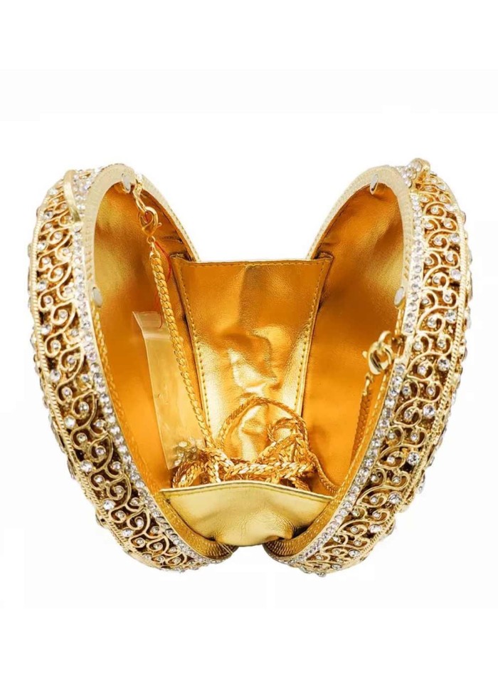 Jewel handbag with small metal and Swarovski circular flowers Lauren Lynn London Accessories - 4 