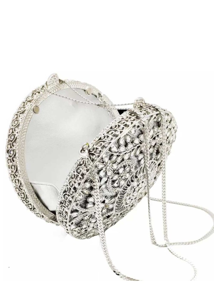 Bolso de mano joya con pequeñas flores de metal y Swarovski circular Lauren Lynn London Accessories - 9 