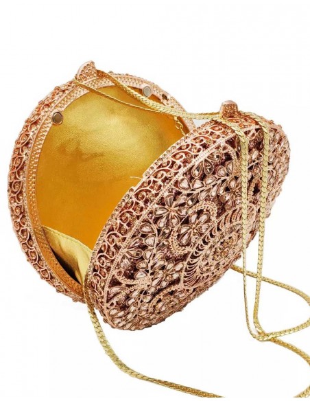 Bolso de mano joya con pequeñas flores de metal y Swarovski circular Lauren Lynn London Accessories - 11 