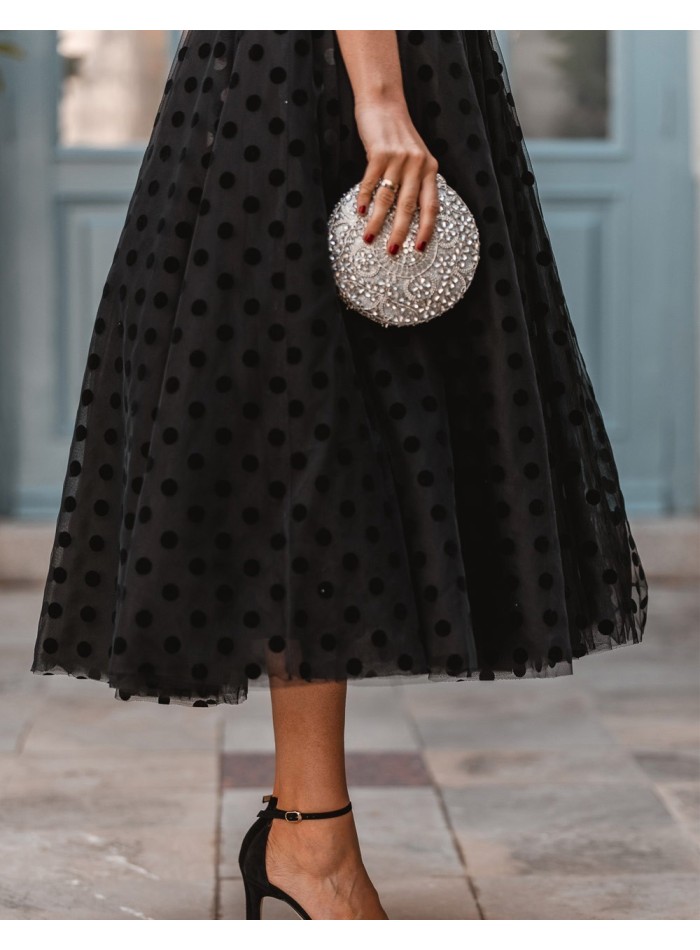 Jewel handbag with small metal and Swarovski circular flowers - INVITADA PERFECTA -2