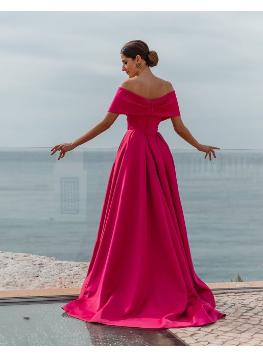 Long gown with bandeau neckline and train - INVITADA PERFECTA Silviamo - 5 
