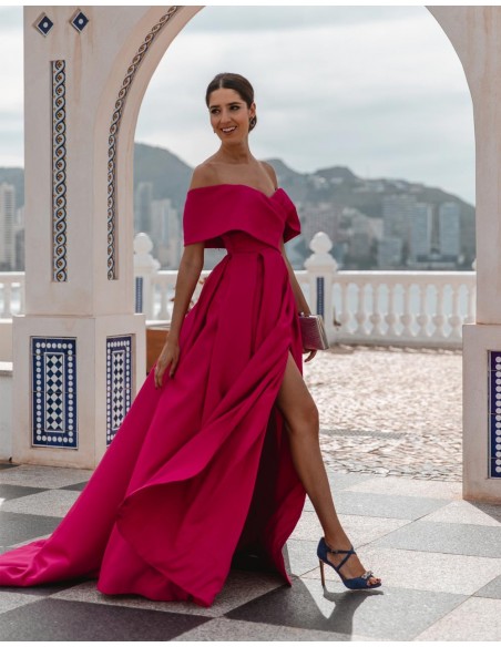 Long gown with bandeau neckline and train - INVITADA PERFECTA Silviamo - 6 