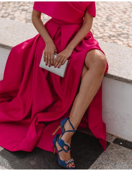 Rhinestone clutch bag - INVITADA PERFECTA silver