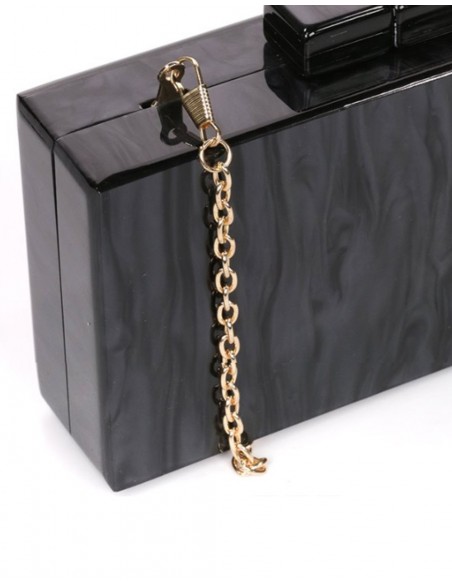 Pearly black clutch handbag