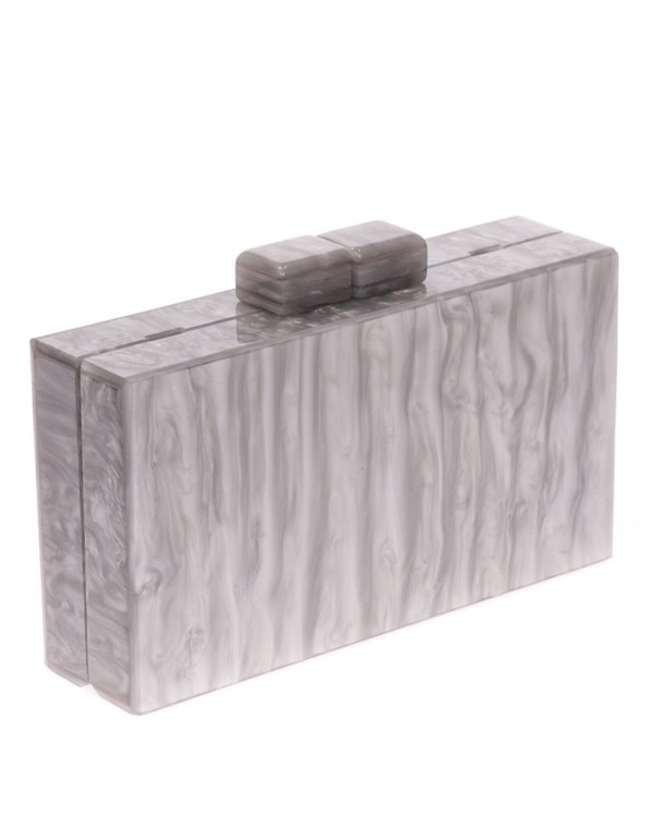 Bolso de fiesta nacarado gris plata