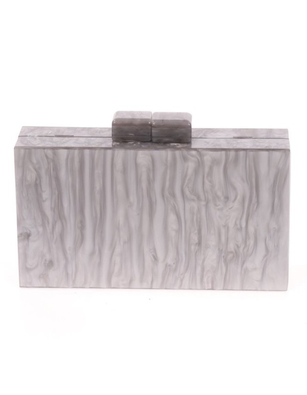 Bolso de fiesta nacarado gris plata 2