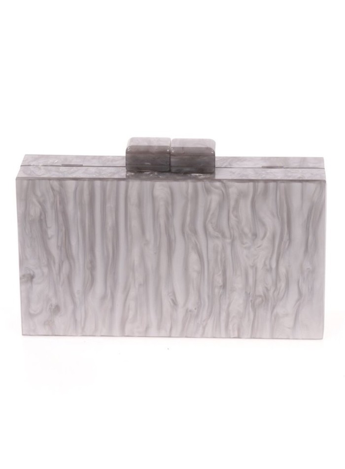 Bolso de fiesta nacarado gris plata-1