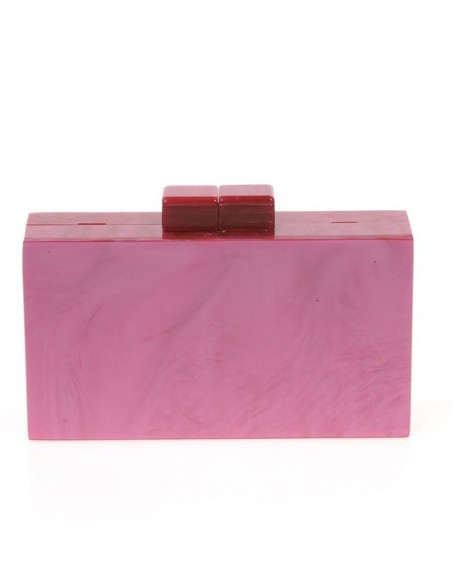 Fuchsia pearlized clutch bag