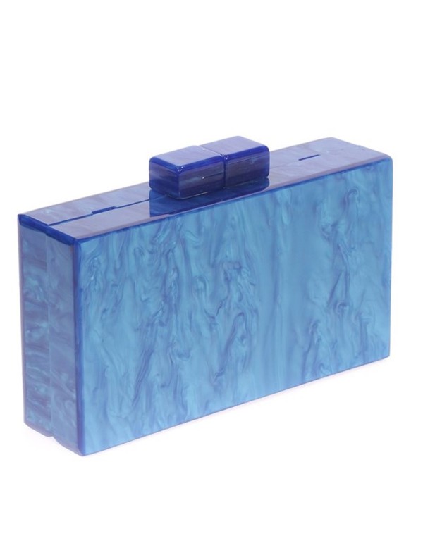 Pearly electric blue clutch bag-2